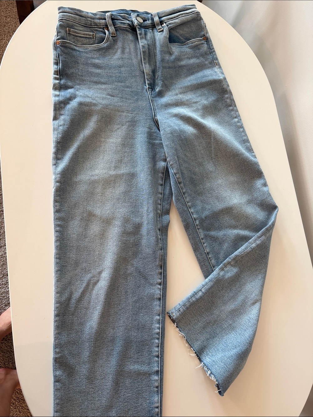 BlankNYC Light Blue High-Rise Straight Leg Crop Women's Jeans